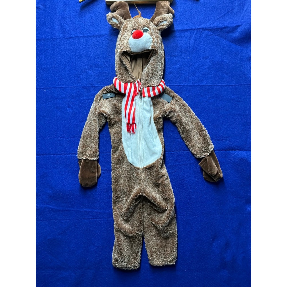 Holiday Toddler HalloweenCostumes.com Reindeer Jumpsuit Costume 2T Brown Red